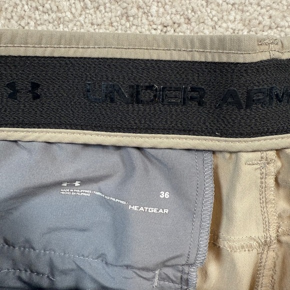 Under Armour Match Play Men's Khaki Golf Shorts Heatgear Size 36 - Picture 4 of 7